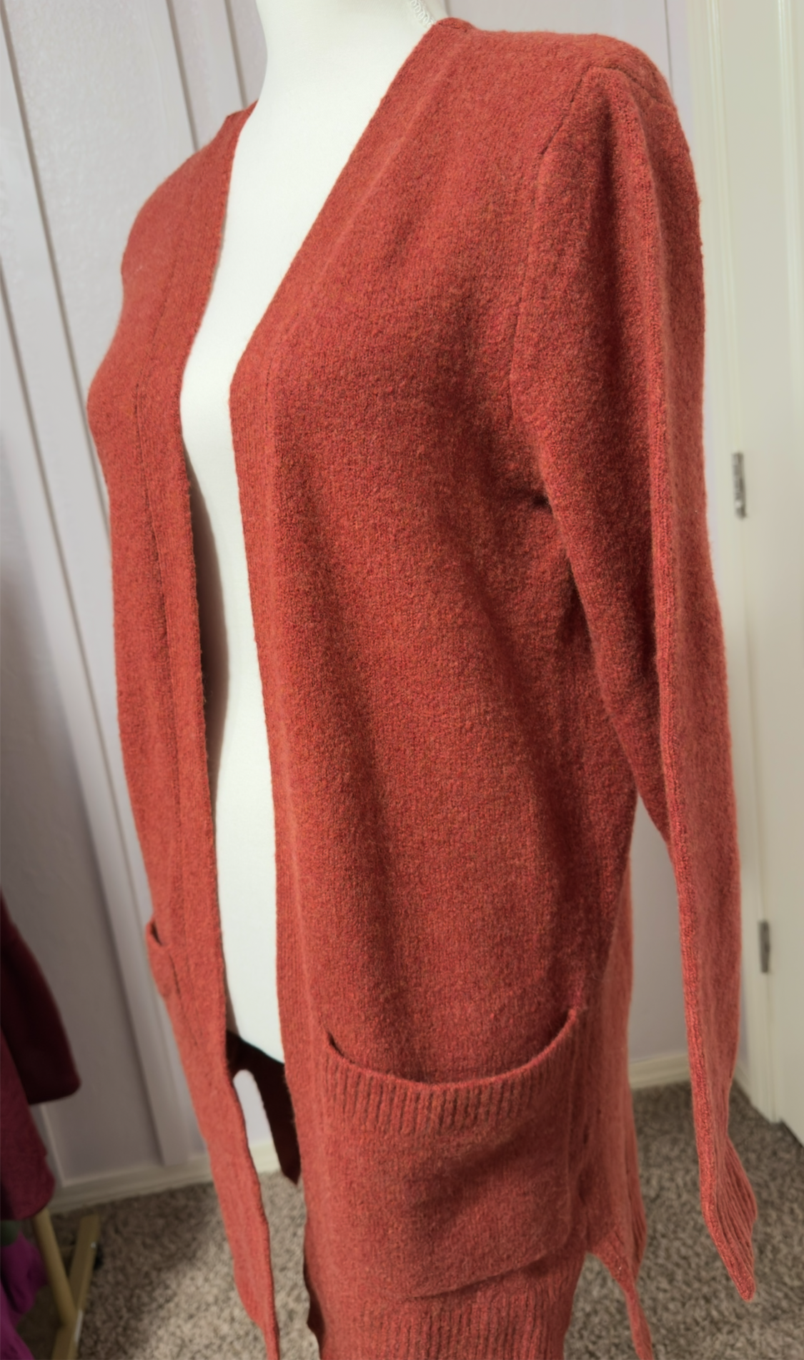Long Rust Cardigan
