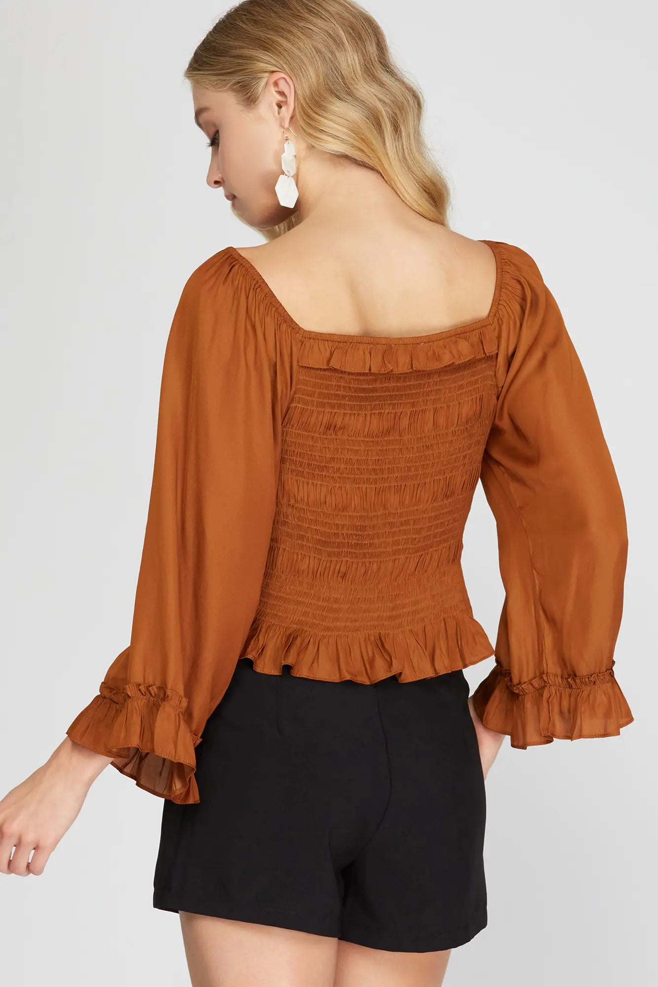 Caramel Satin Blouse