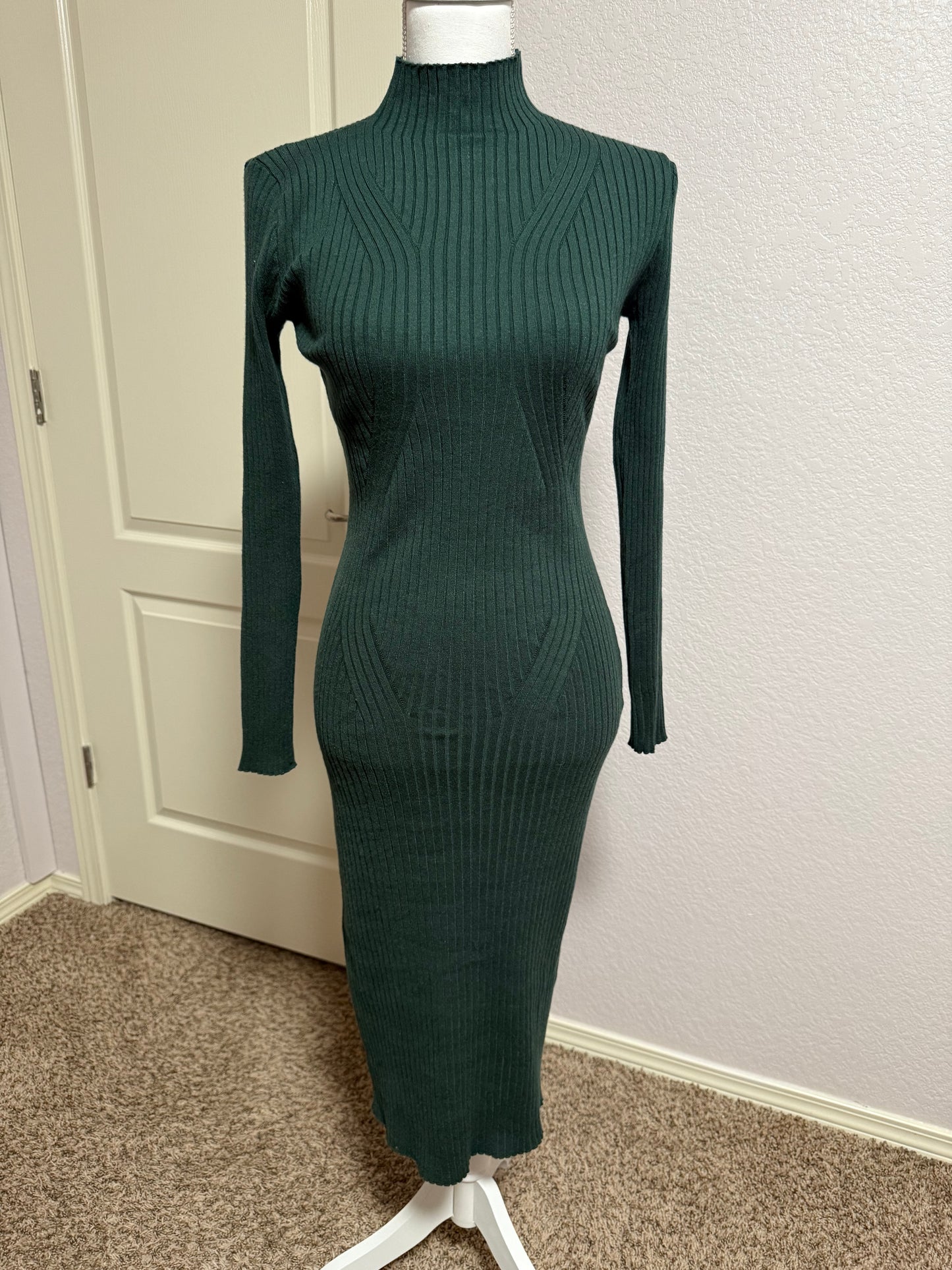 Hunter green sweater dress