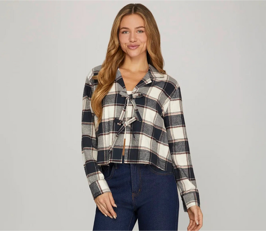 Plaid Bow Top