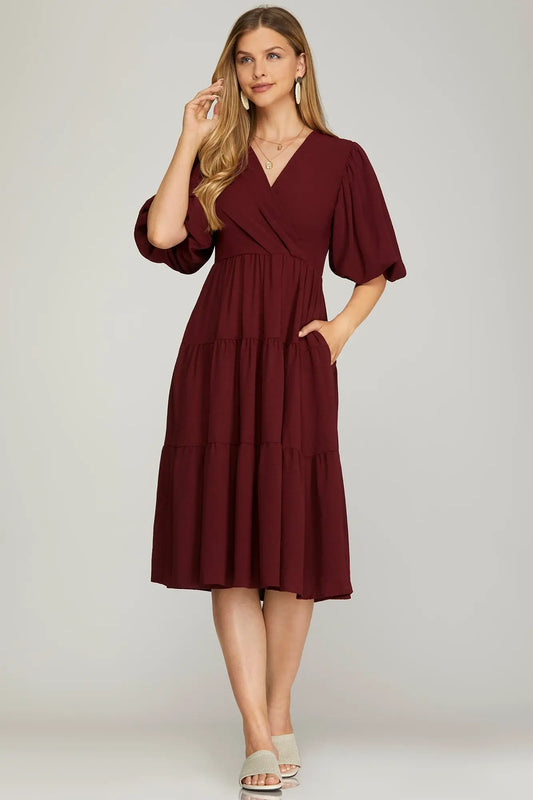 Ale dress in burgundy