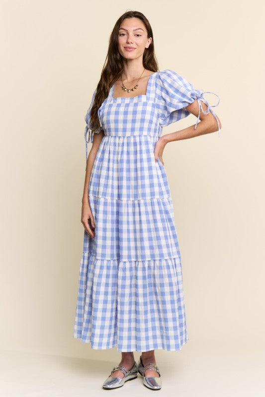 Laura Dress (in light blue & red)