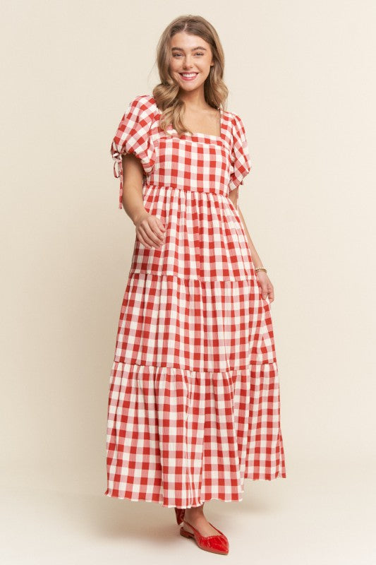 Laura Dress (in light blue & red)