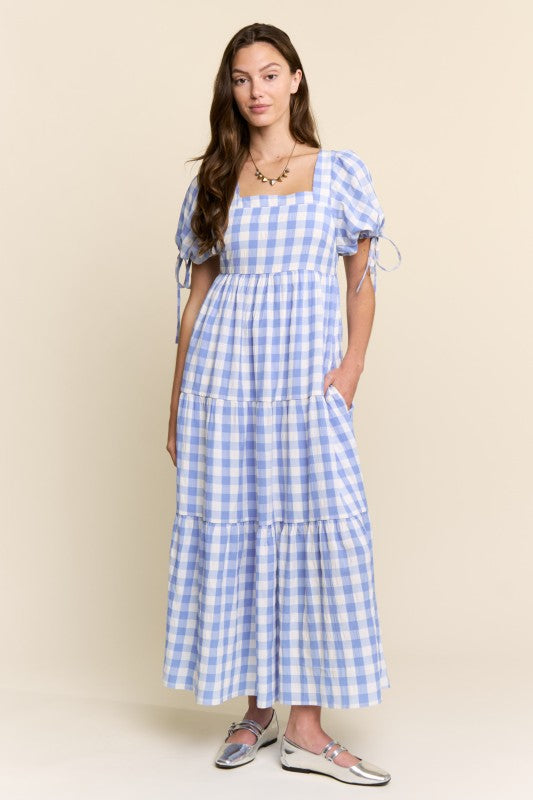 Laura Dress (in light blue & red)