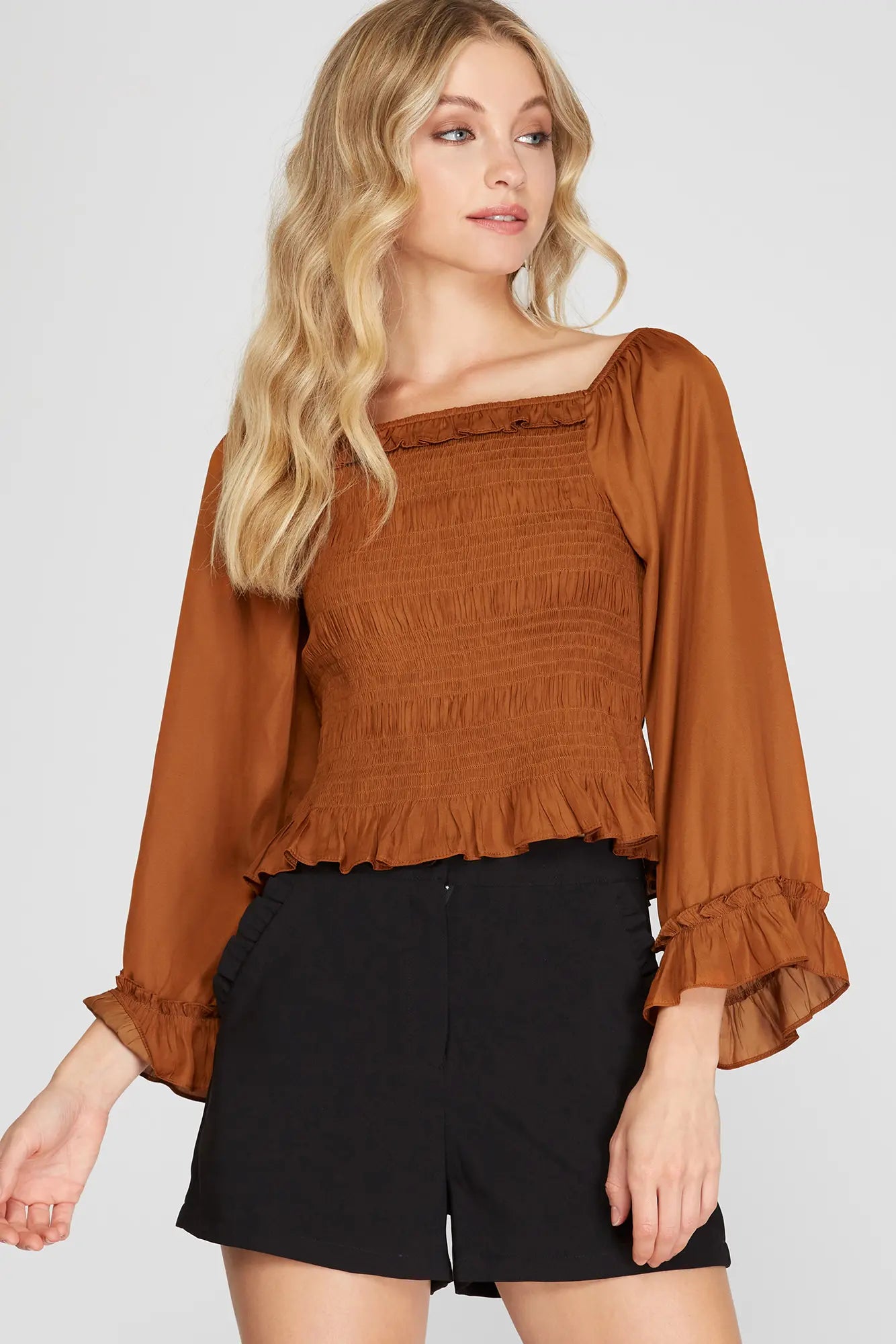 Caramel Satin Blouse