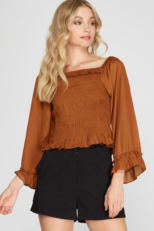 Caramel Satin Blouse