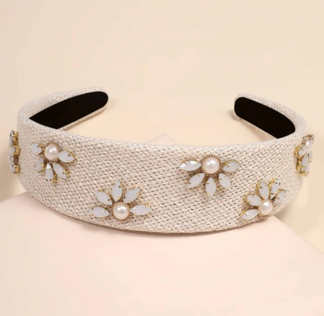 Beige flower headband