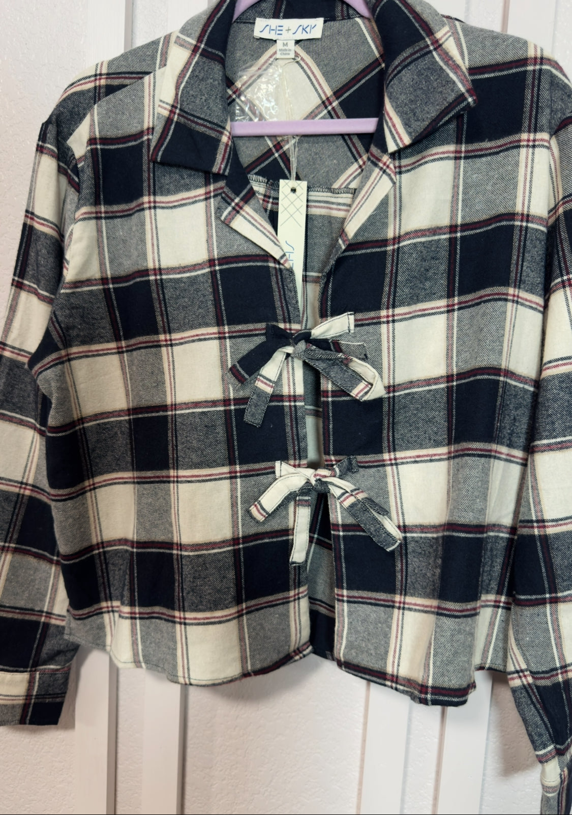 Plaid Bow Top