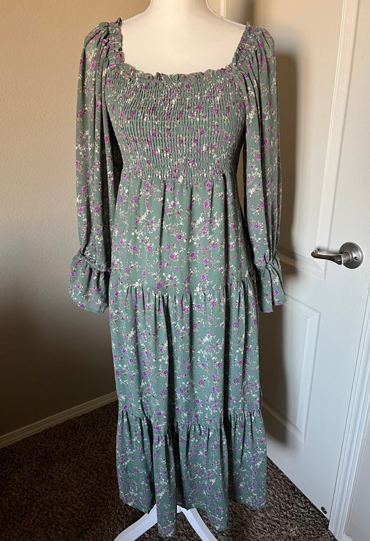 Dusty Sage Floral Dress