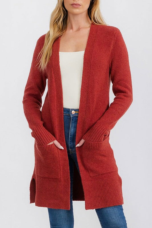 Long Rust Cardigan